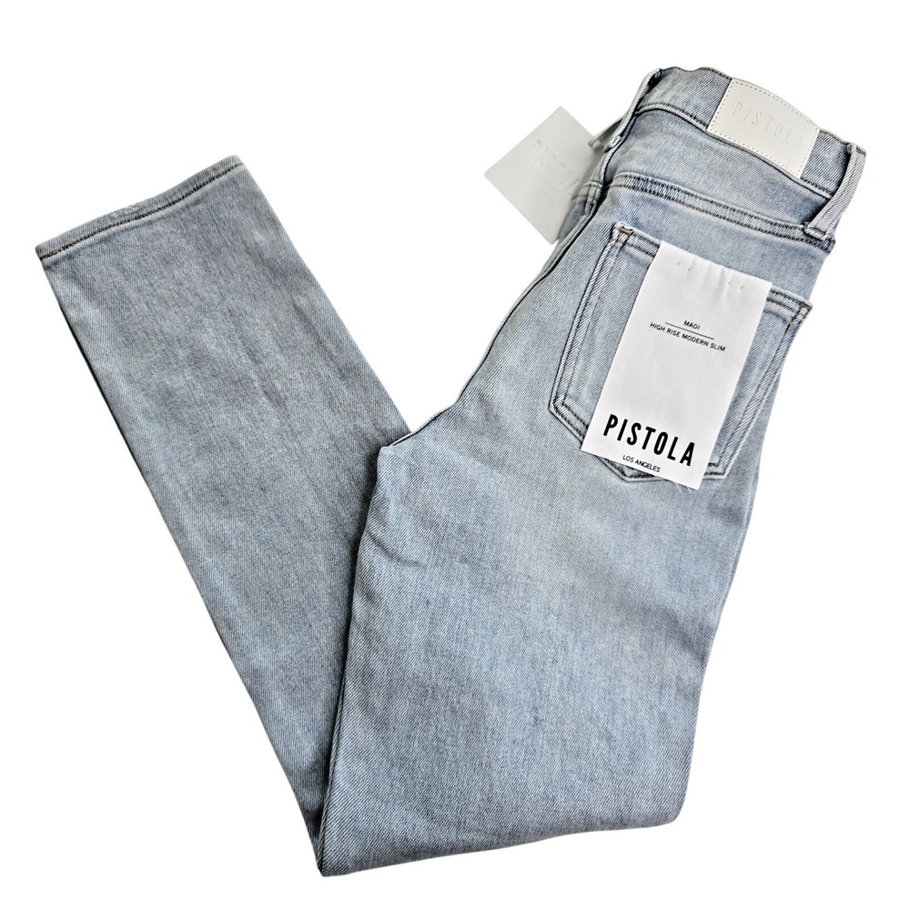 Pistola Madi Slim Jeans Women 26 Light Washā High Rise Distressed NWT